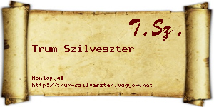 Trum Szilveszter névjegykártya