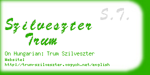 szilveszter trum business card